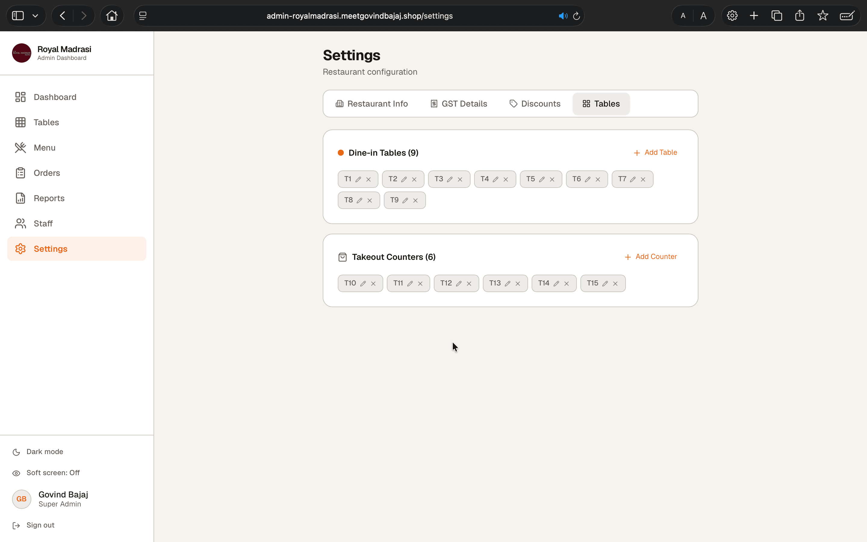 Royal Madrasi Admin Dashboard 3